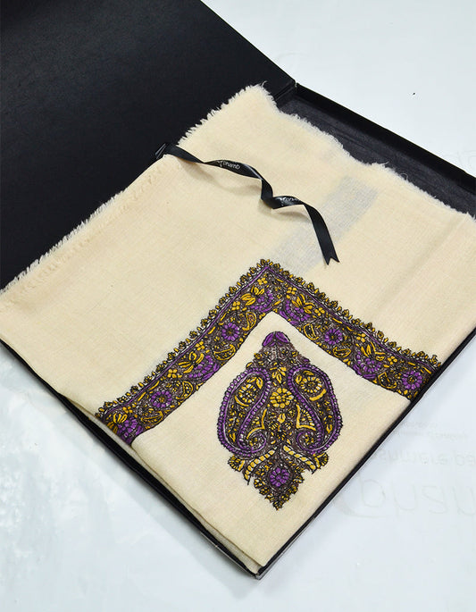 Mussar Rumaal Small Naqsha White RS00035