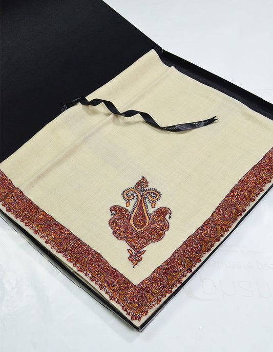 Mussar Rumaal Small Naqsha White RS00107