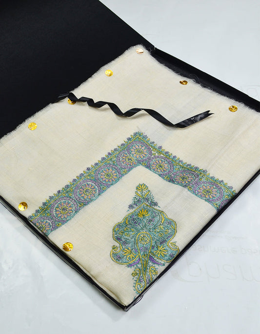 Mussar Rumaal Small Naqsha White RS00110