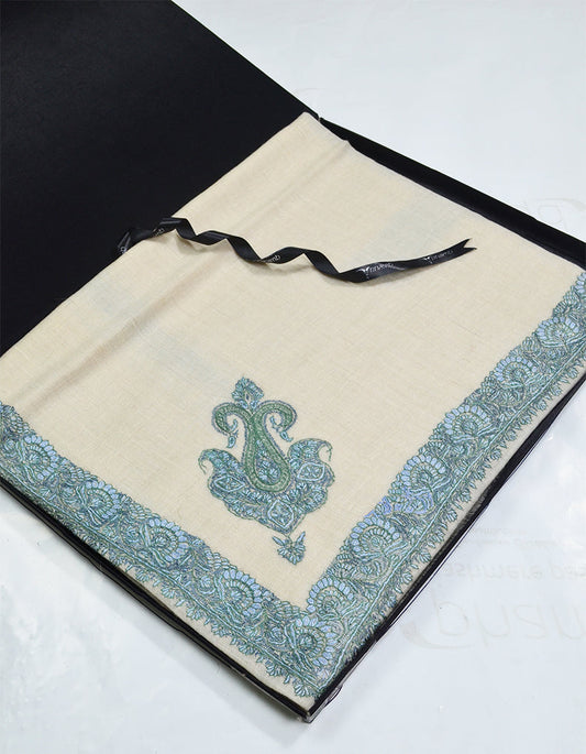 Mussar Rumaal Small Naqsha White RS00117