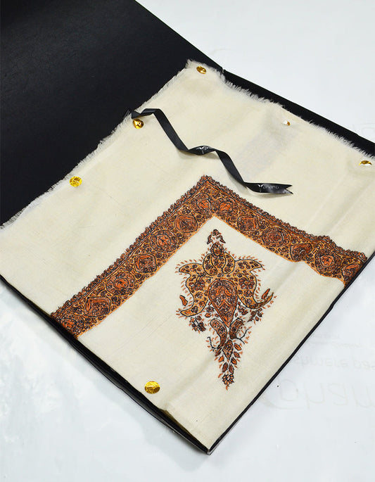 Mussar Rumaal Small Naqsha White RS00145