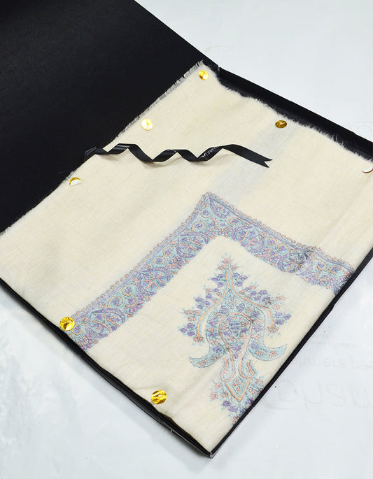 Mussar Rumaal Small Naqsha White RS00159