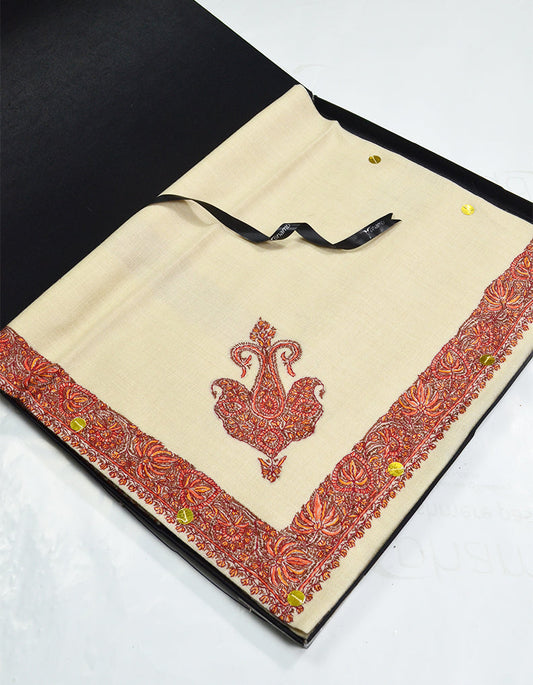 Mussar Rumaal Small Naqsha White RS00161