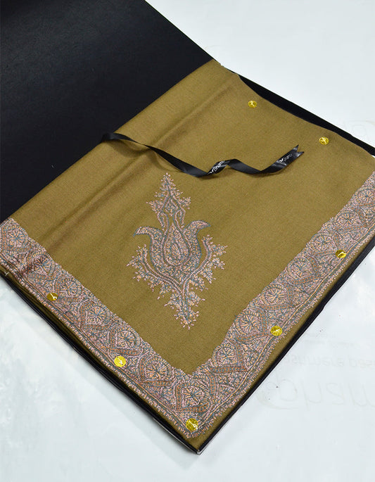 Mussar Rumaal Small Naqsha Olive Brown RS00206
